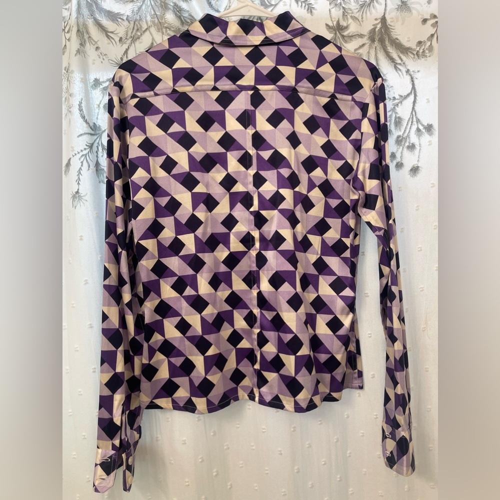 Tracy M Silk long Sleeve Button Down- petite - Picture 7 of 10